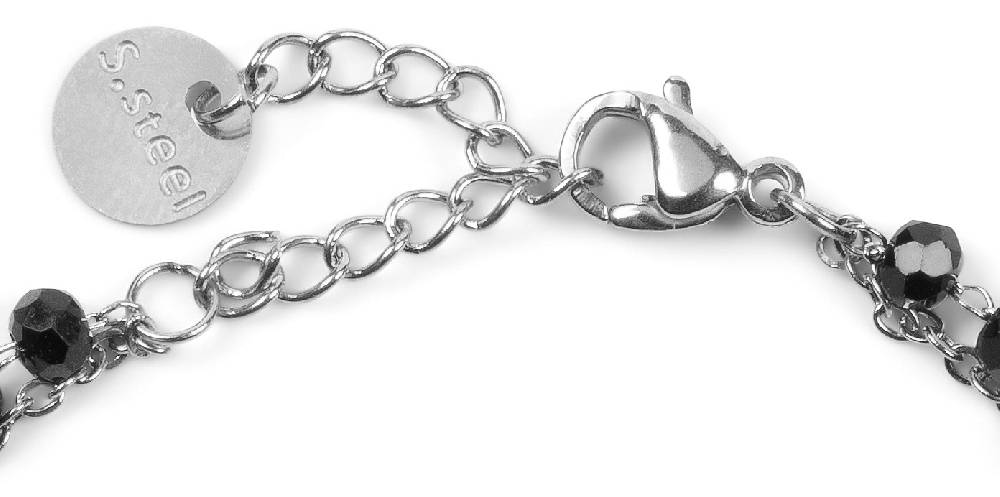 Stylebreaker Edelstahl Layer Armkette Mit Kunststoff Perlen