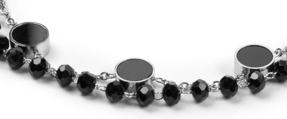 Stylebreaker Edelstahl Layer Armkette Mit Kunststoff Perlen