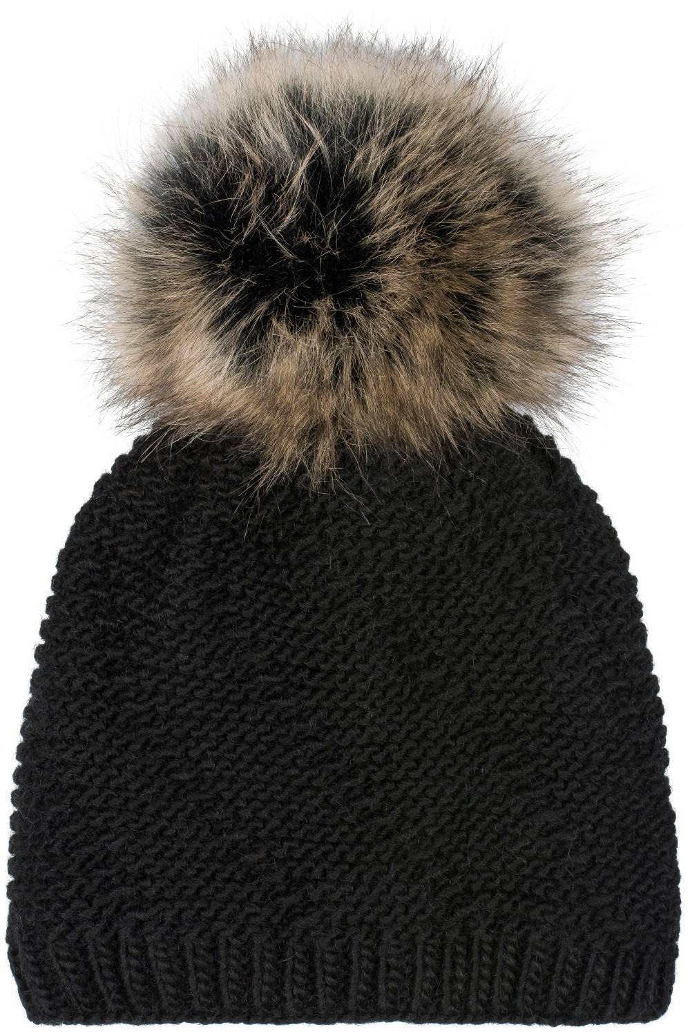 Stylebreaker Einfarbige Strick Bommelmütze mit Thermo-Fleece