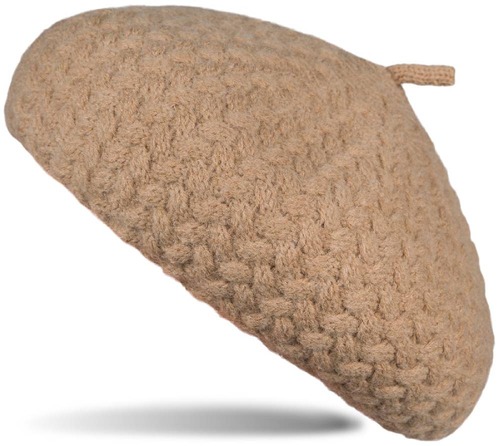 Stylebreaker Feinstrick Baskenmütze mit Flechtmuster