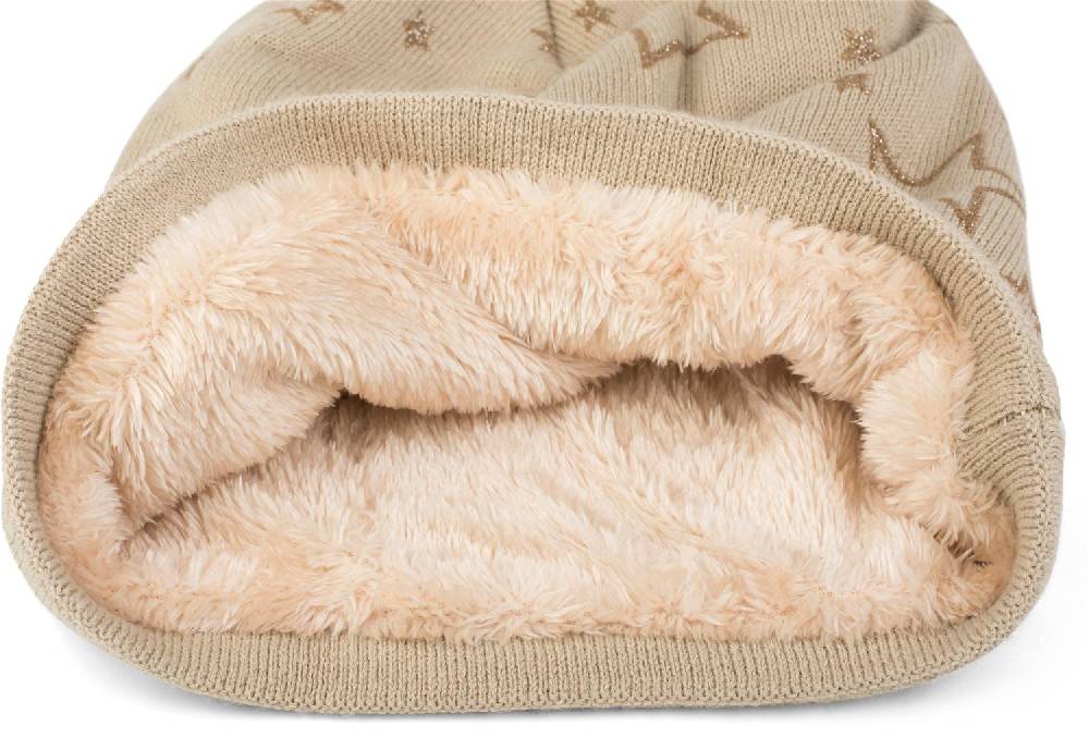 Stylebreaker Feinstrick Beanie Mit Glitzer Stern Print