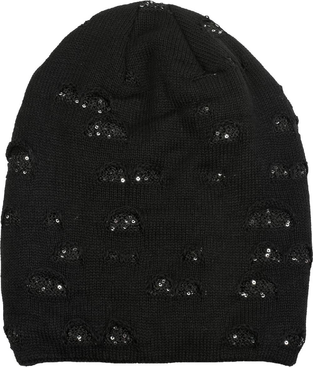 Stylebreaker Feinstrick Beanie Mit Pailletten Im Destroyed Look