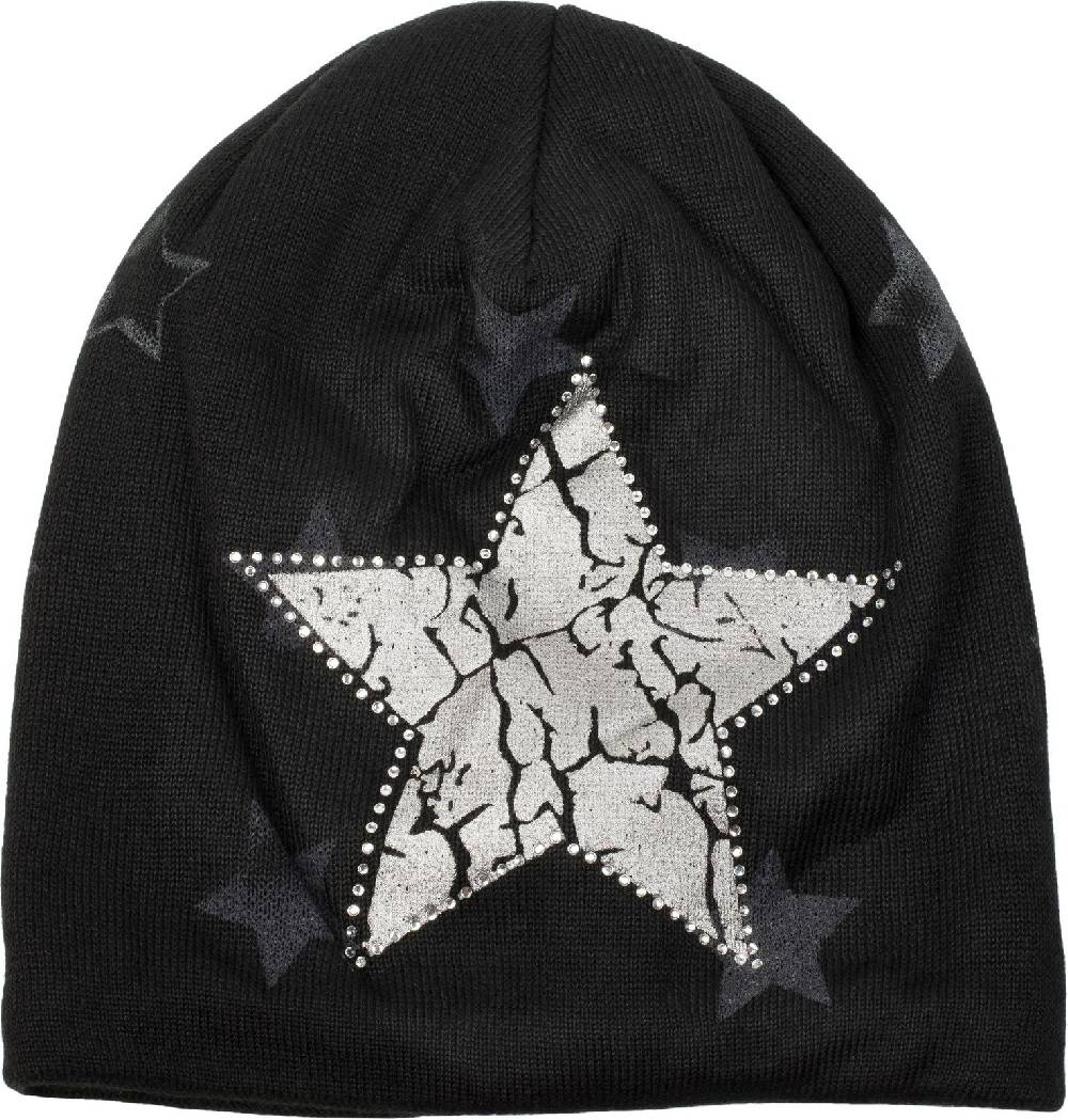 Stylebreaker Feinstrick Beanie Mit Sternen Und Strass