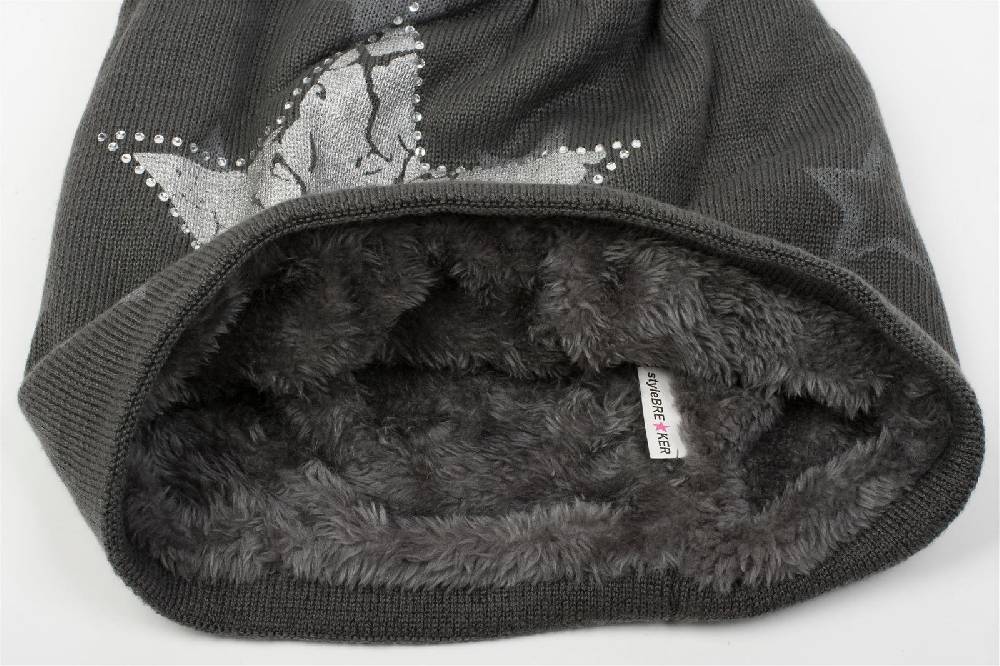 Stylebreaker Feinstrick Beanie Mit Sternen Und Strass