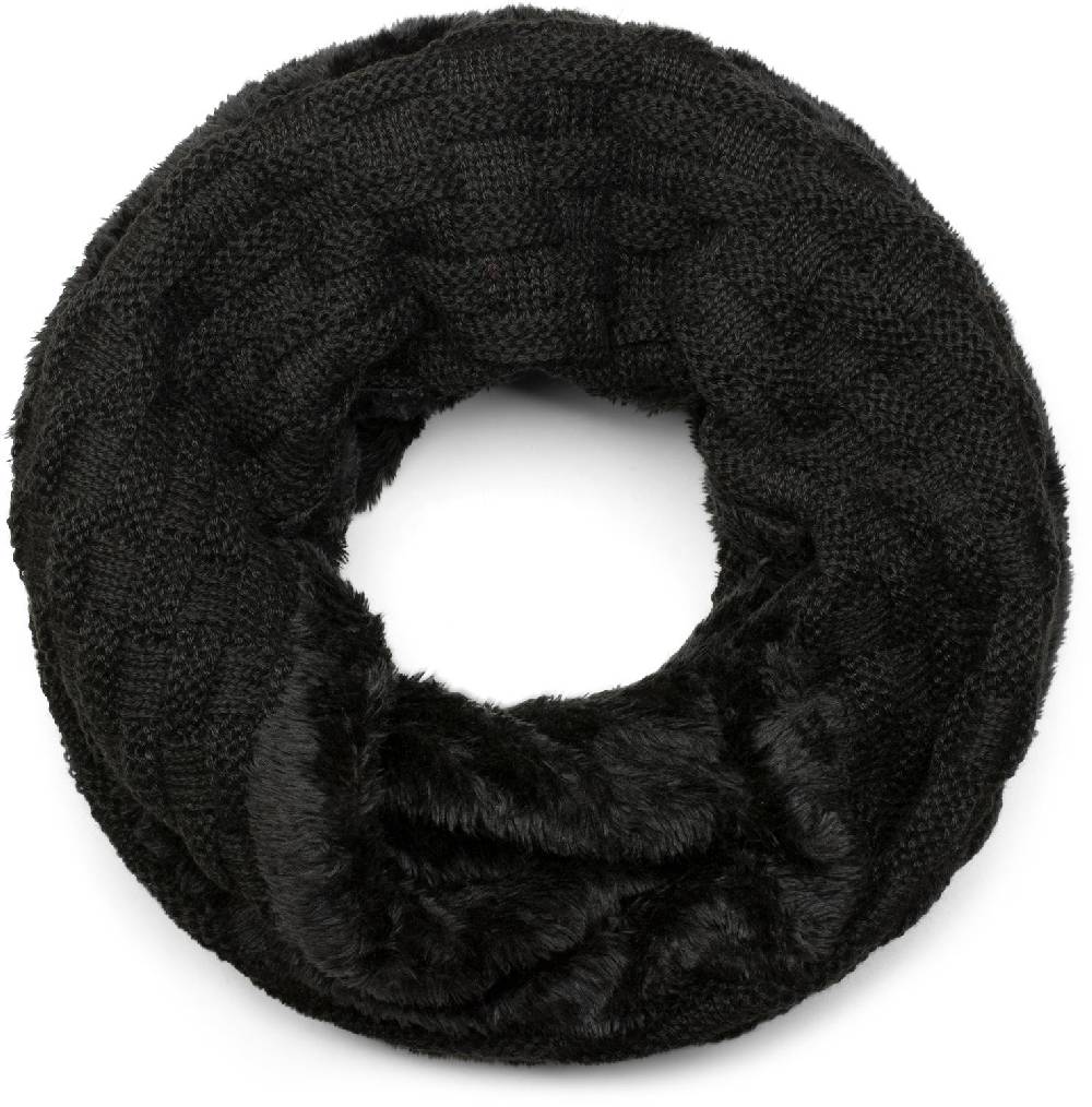 Stylebreaker Feinstrick Loop mit Flecht Muster und Teddyfleece