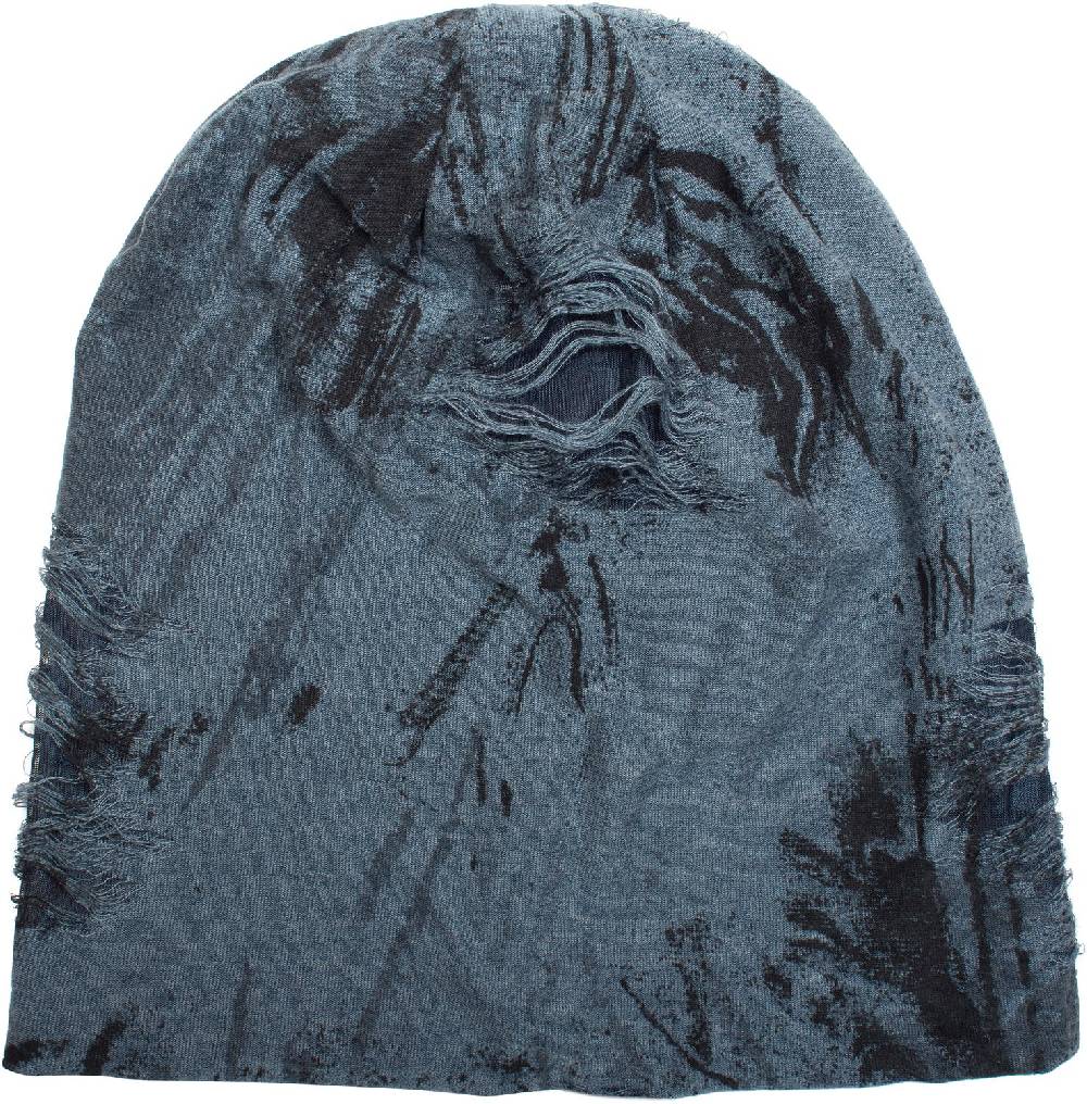Stylebreaker Gemusterte Beanie Im Destroyed Used Look