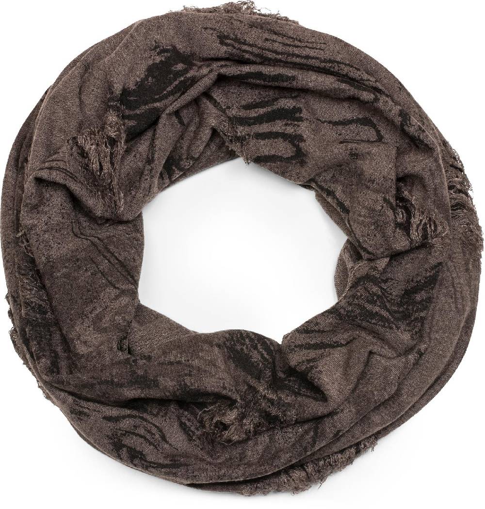 Stylebreaker Gemusterter Loop Schal im Destroyed used Look