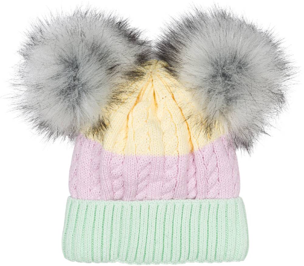 Stylebreaker Gestreifte Kinder Bommelmütze Mit Zwei Bommel