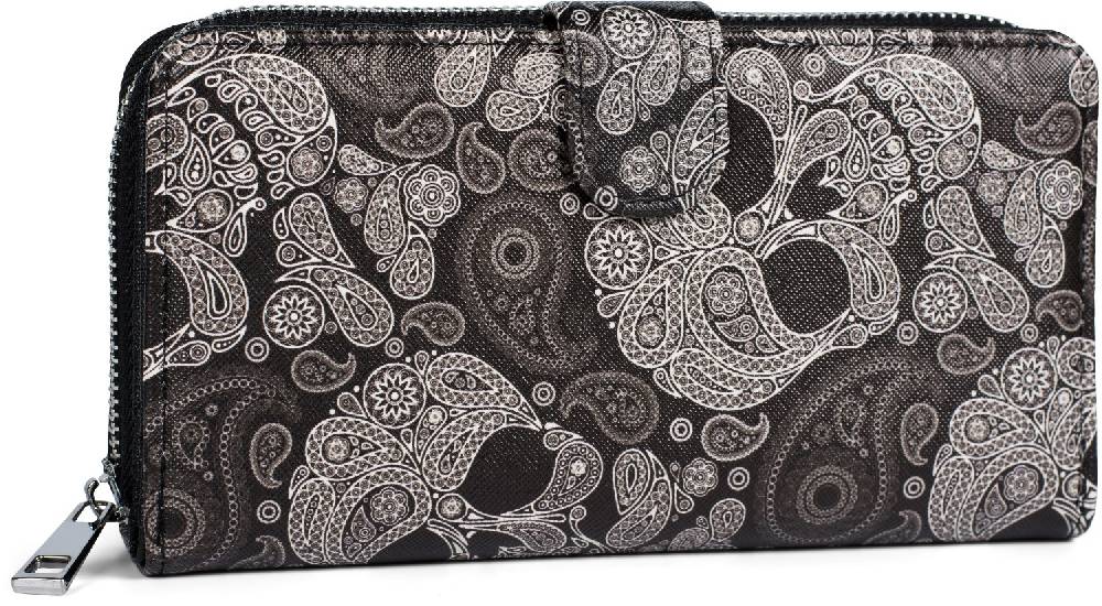 Stylebreaker Große Geldbörse mit Totenkopf Paisley Print