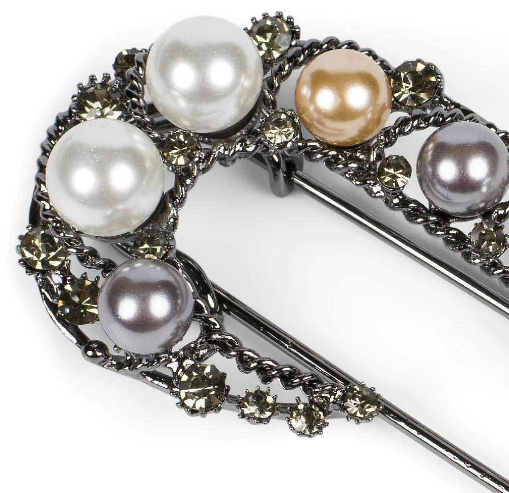 Stylebreaker Große Schmucknadel Mit Strass Und Perlen