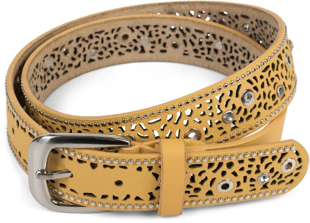 Stylebreaker Gürtel Mit Lochmuster, Strass Und Nieten