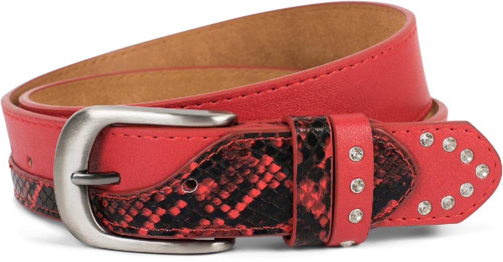 Stylebreaker Gürtel mit Strass und Details in Schlangen Optik