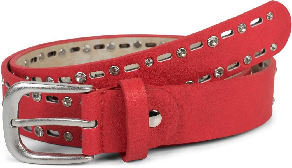 Stylebreaker Gürtel Mit Strass Und Ovalem Lasercut Muster