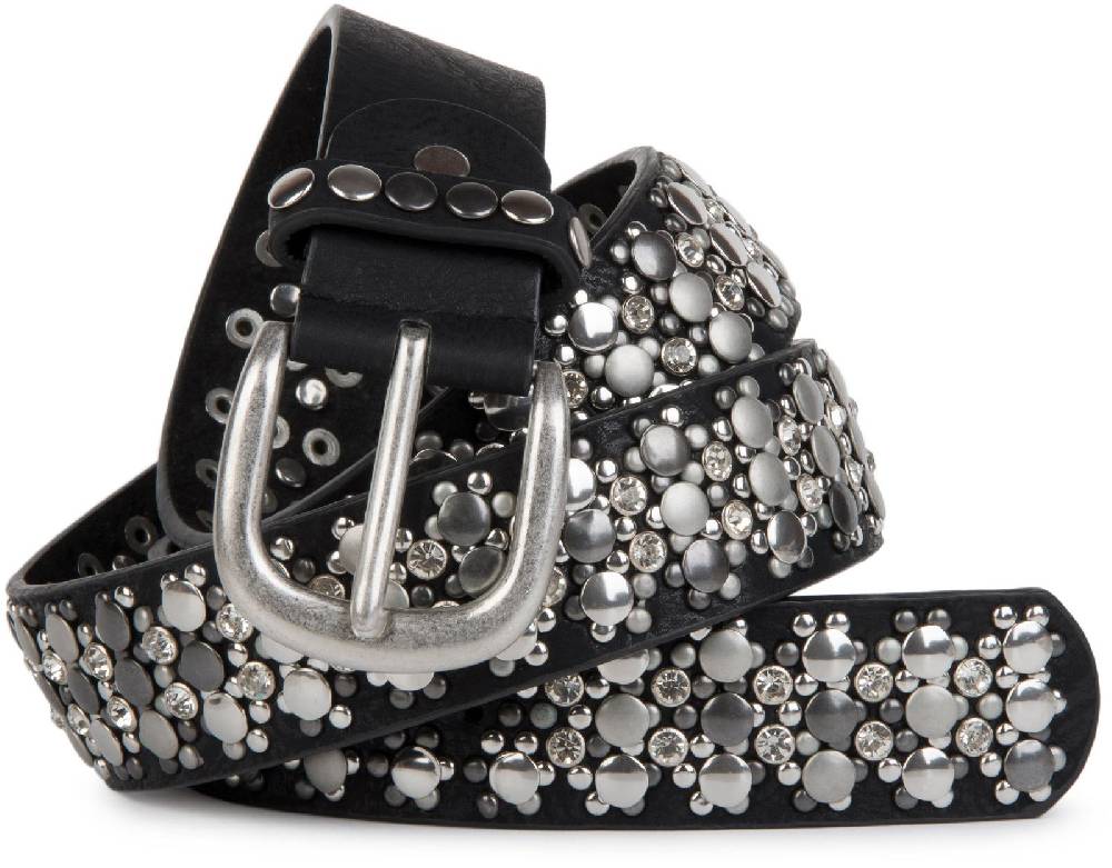 Stylebreaker Gürtel mit verschiedenen Nieten und Strass
