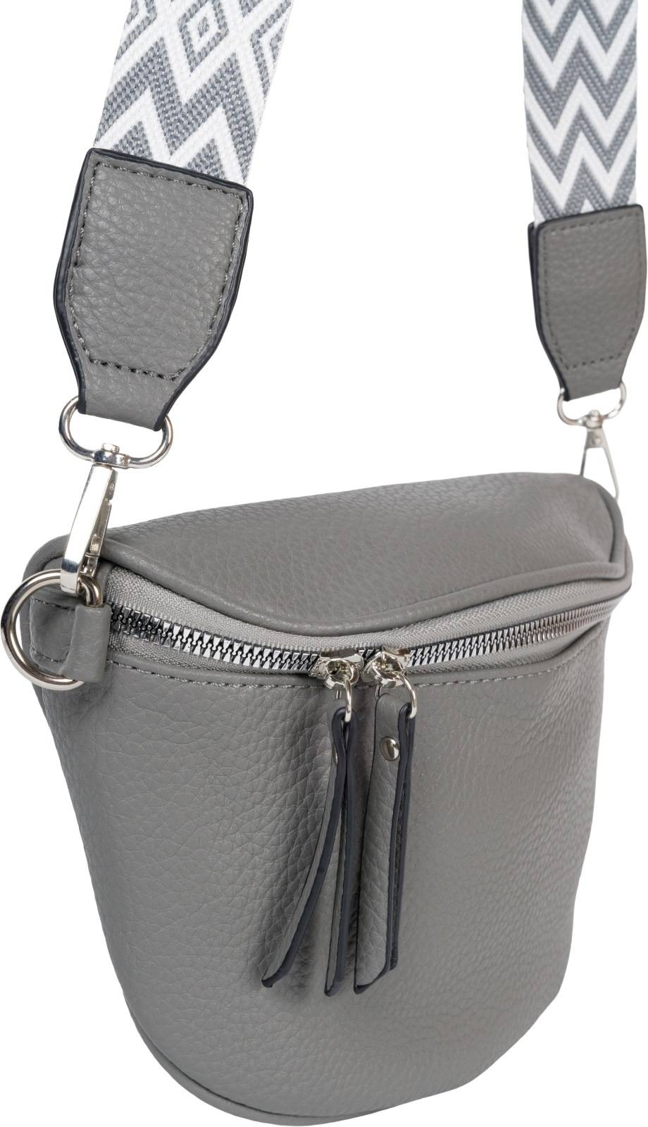 Stylebreaker Halbmond Crossbody Bag Zick-Zack Raute