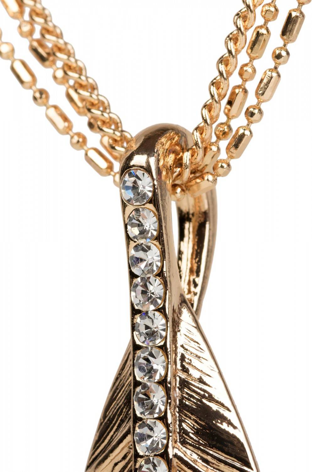 Stylebreaker Halskette Mit Blatt Anhänger Und Strass