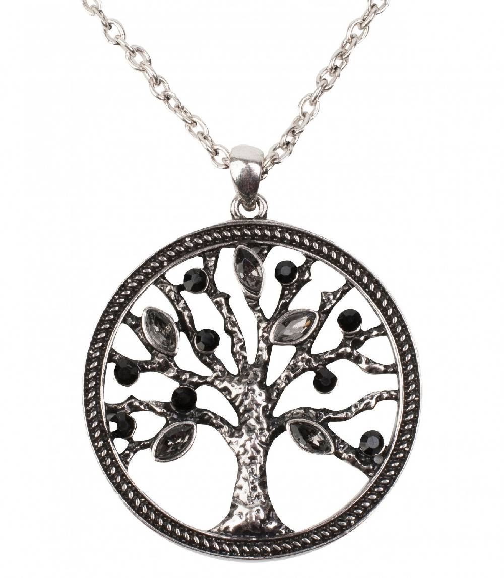 Stylebreaker Halskette Mit Lebensbaum Anhänger Und Strass