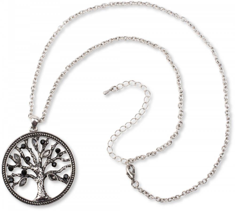 Stylebreaker Halskette mit Lebensbaum Anhänger und Strass