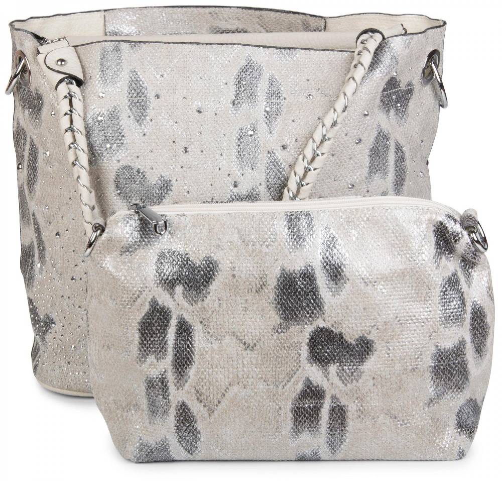Stylebreaker Handtaschen Set Mit Strass Applikation In Schlangenleder Optik