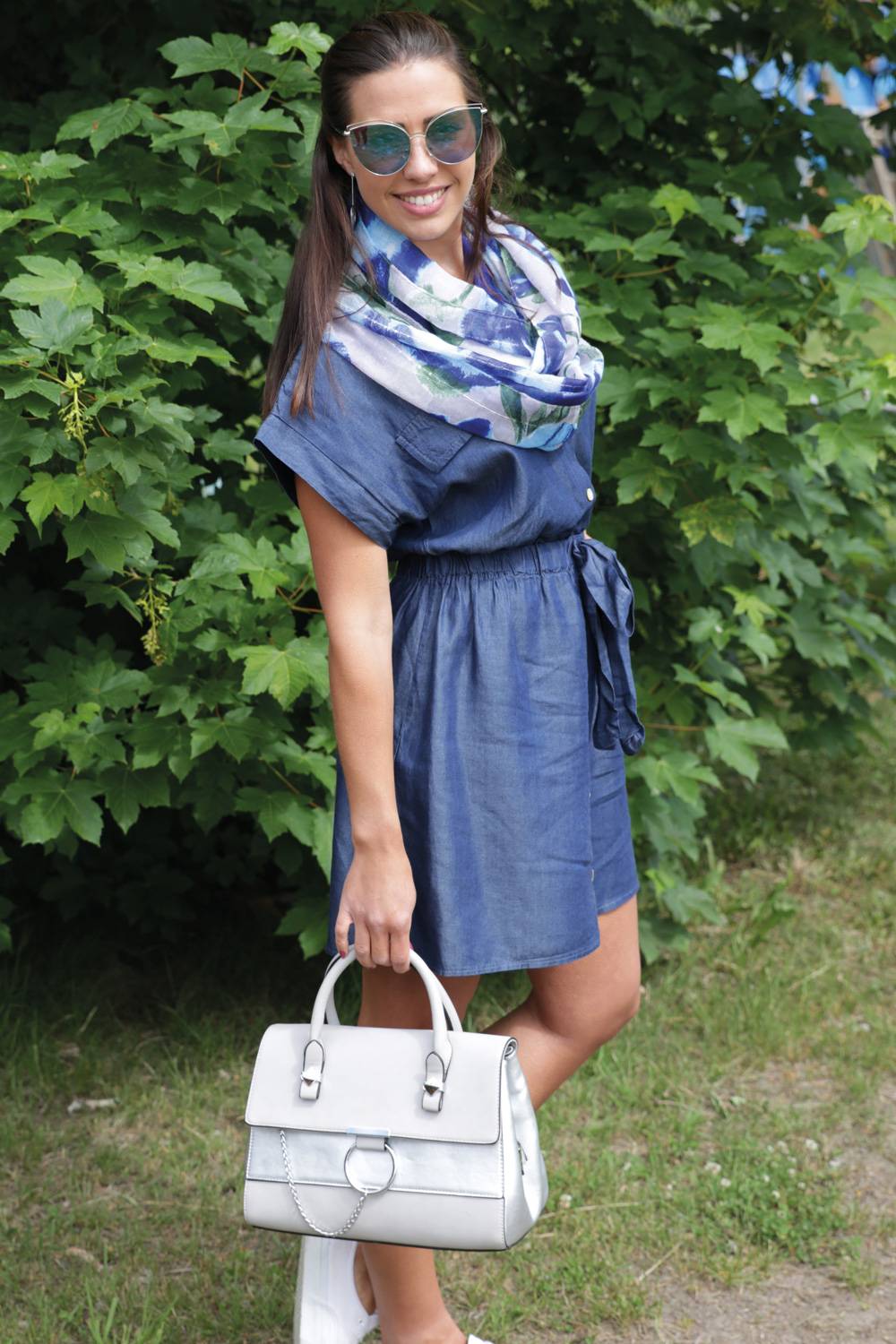 Stylebreaker Henkeltasche 2-Tone Mit Metall Ring Und Kette