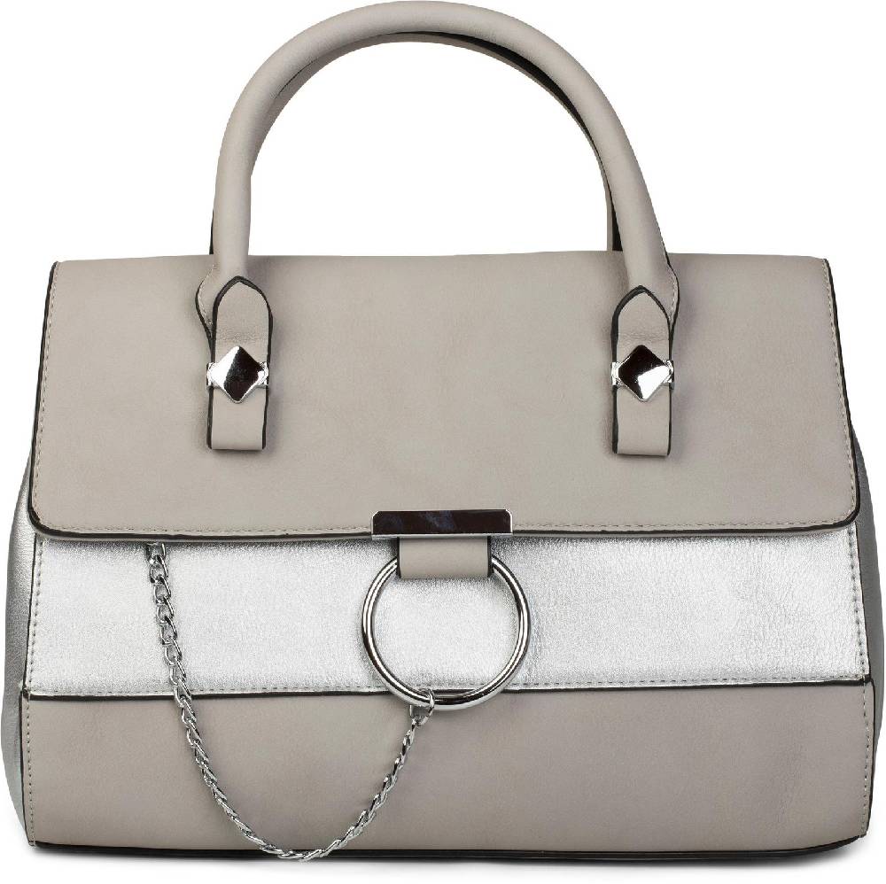 Stylebreaker Henkeltasche 2-Tone mit Metall Ring und Kette