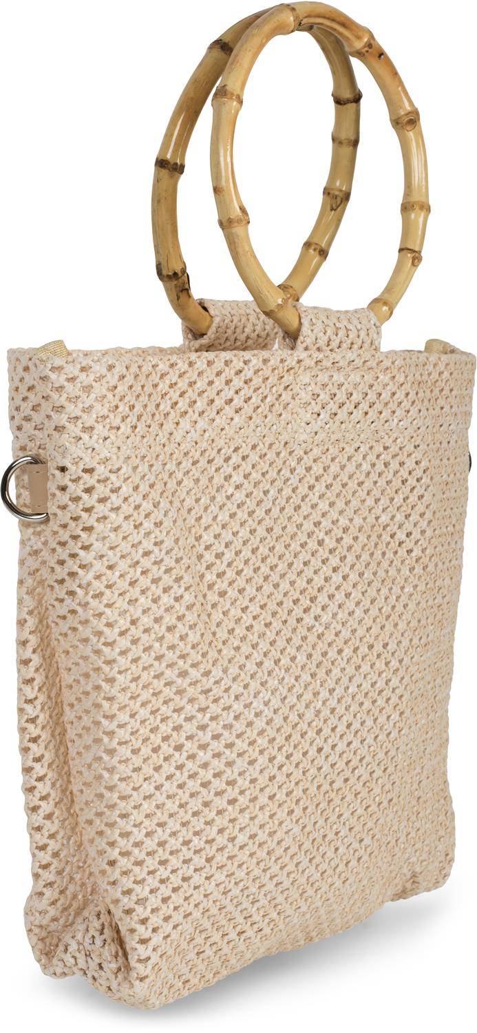 Stylebreaker Henkeltasche Mit Bambus Henkel In Häkel Optik