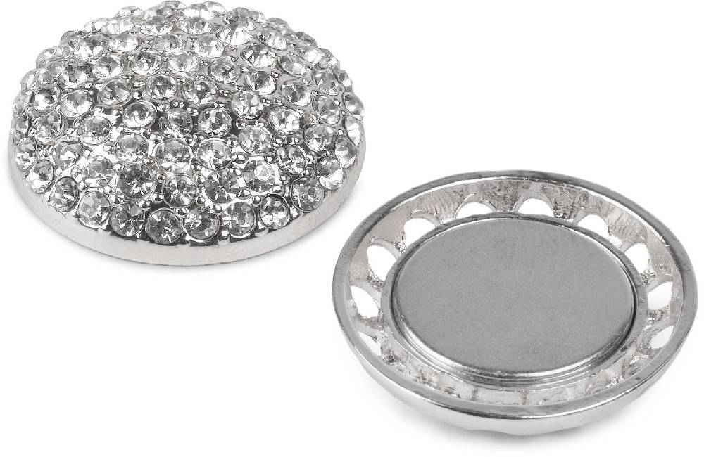 Stylebreaker Kleine Runde Magnet Brosche Mit Strass