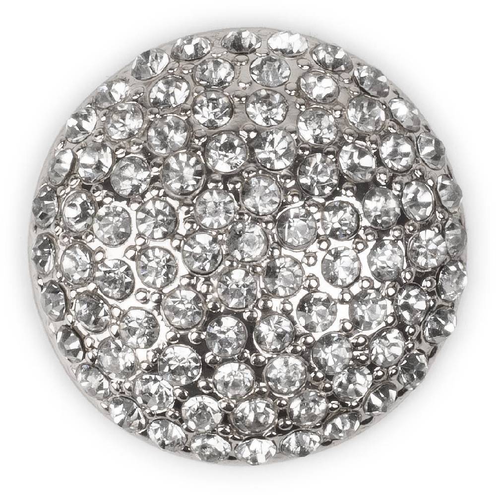 Stylebreaker Kleine runde Magnet Brosche mit Strass