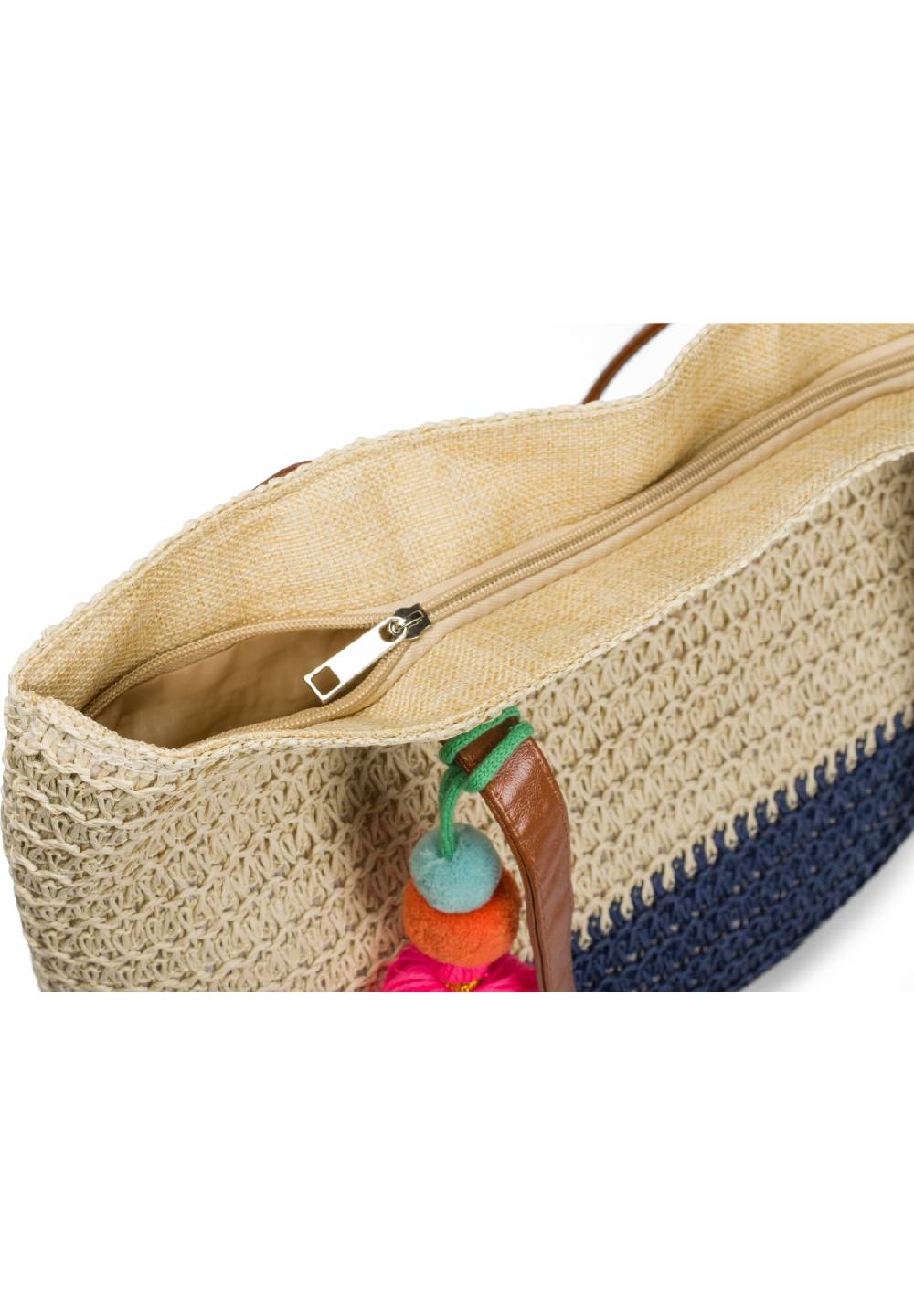 Stylebreaker Korbflecht Henkeltasche - Basttasche 2-Farbig