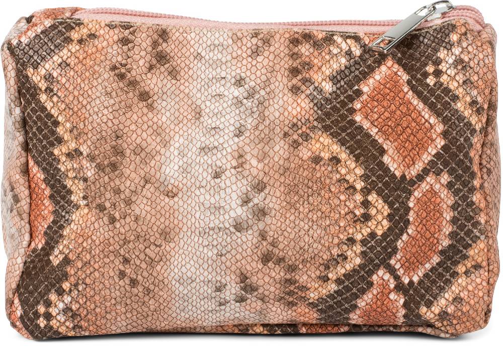 Stylebreaker Kosmetiktasche in bunter Schlangenleder Optik