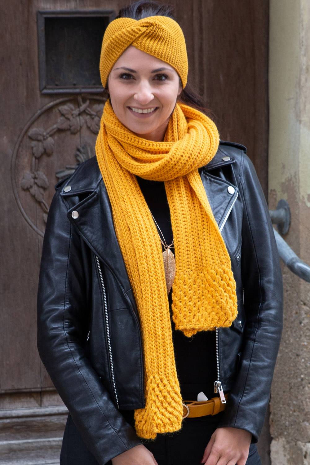 Stylebreaker Langer Strick Schal Mit Rippen Und Perl Strickmuster