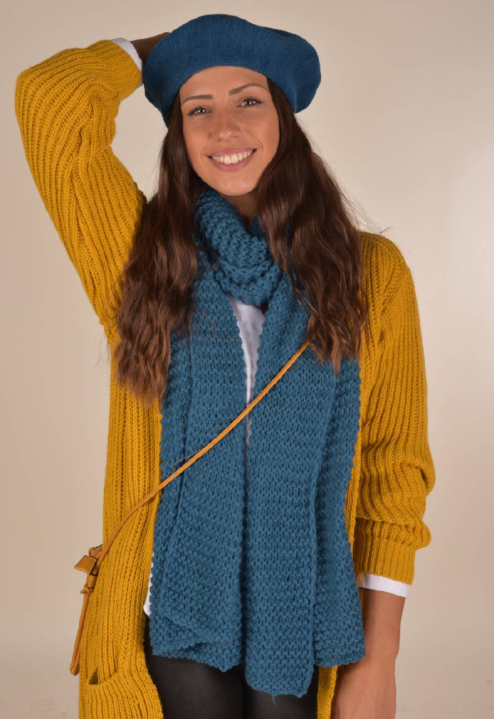 Stylebreaker Langer Strick Schal Mit Wellen Strickmuster