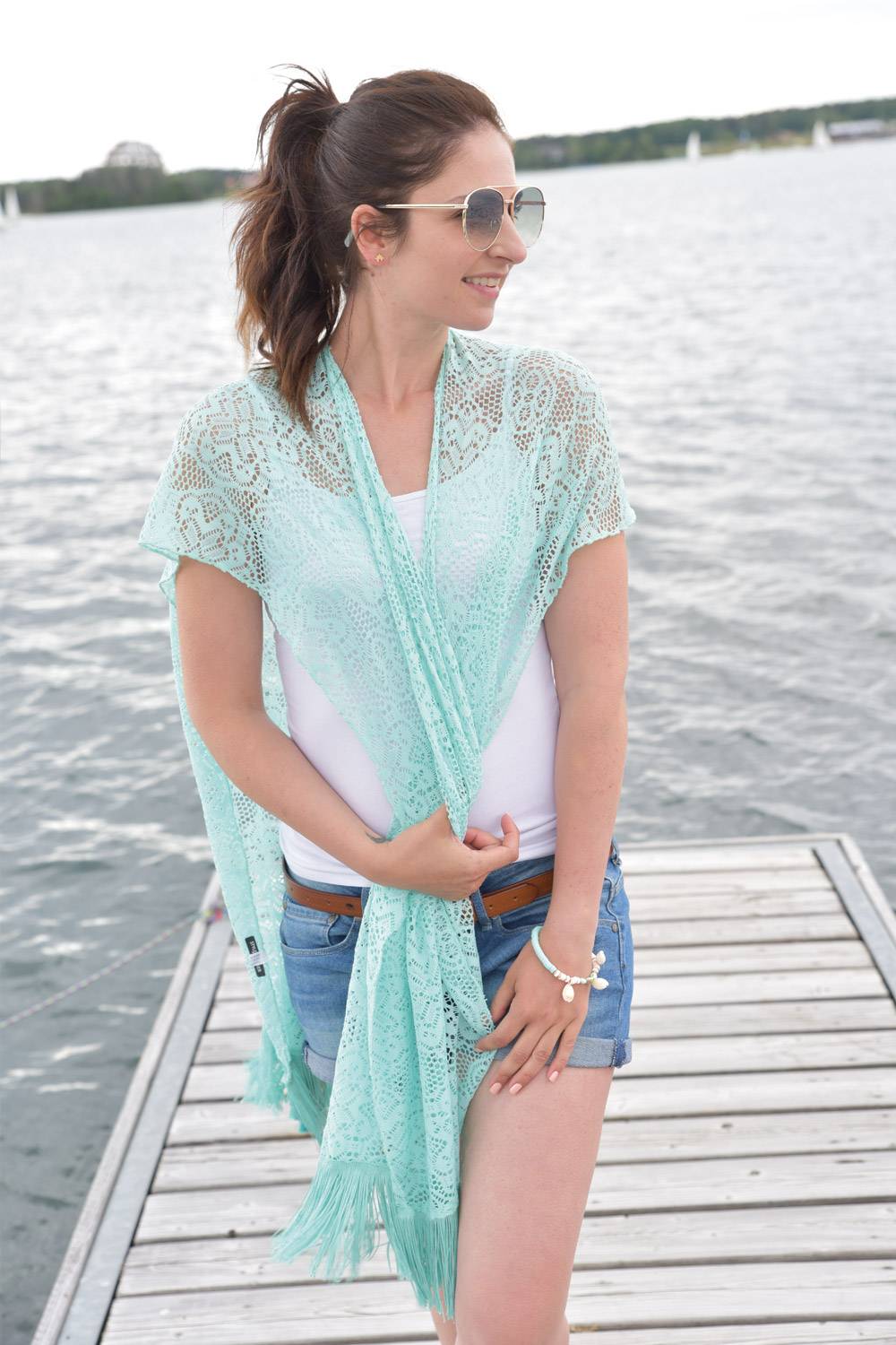 Stylebreaker Leichte Häkelweste Im Blumendesign Mit Fransen