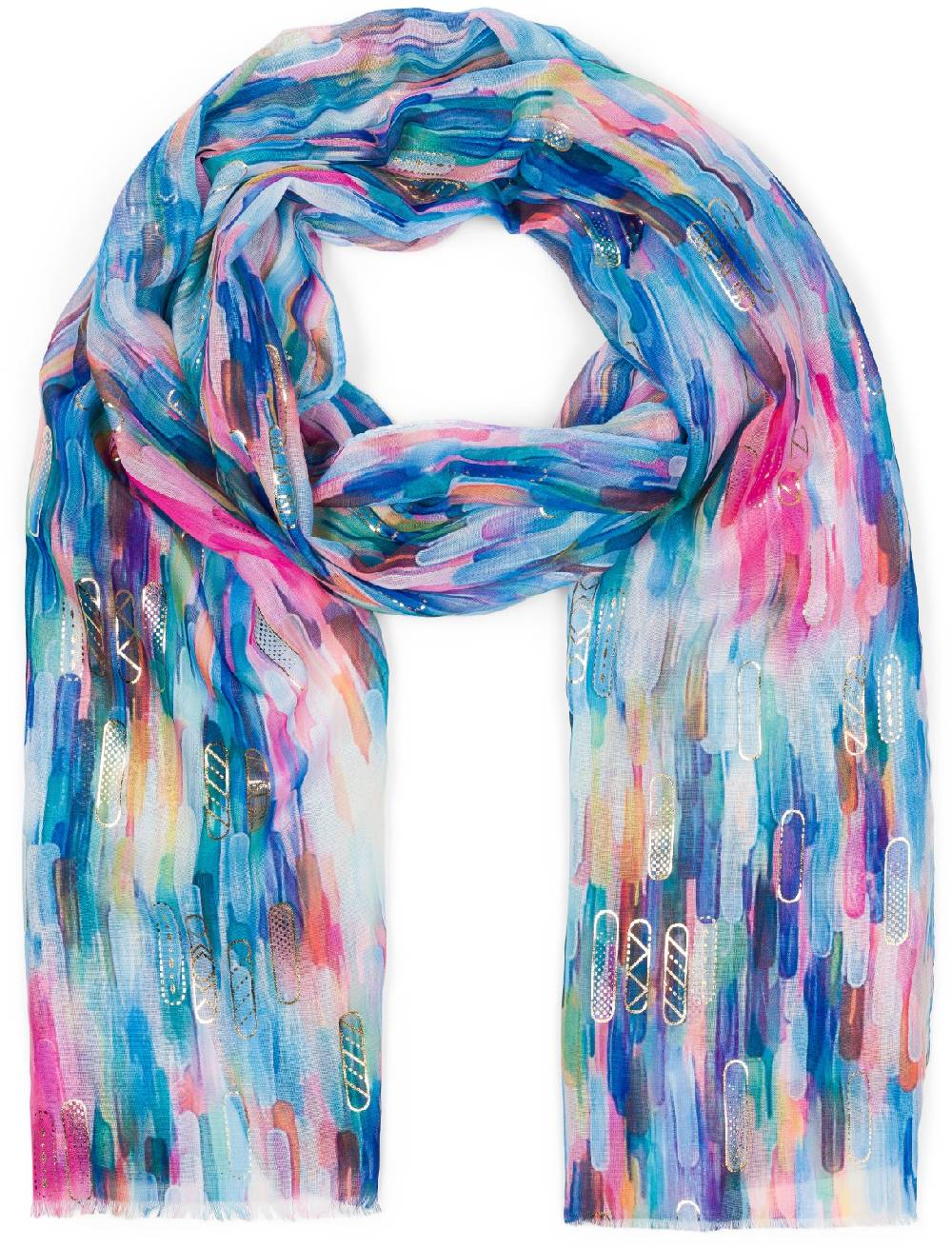 Stylebreaker Leichter Schal mit Streifen Farbverlauf Metallic