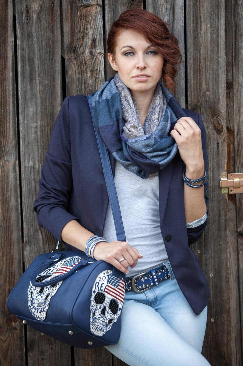 Stylebreaker Loop Mit Streifen Paisley Muster Doubleface