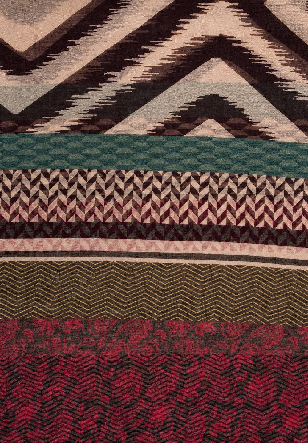 Stylebreaker Loop Schal Zick-Zack Paisley Muster Mix