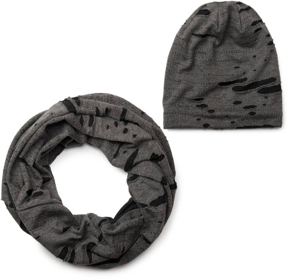 Stylebreaker Loop und Beanie Set im Destroyed used Look