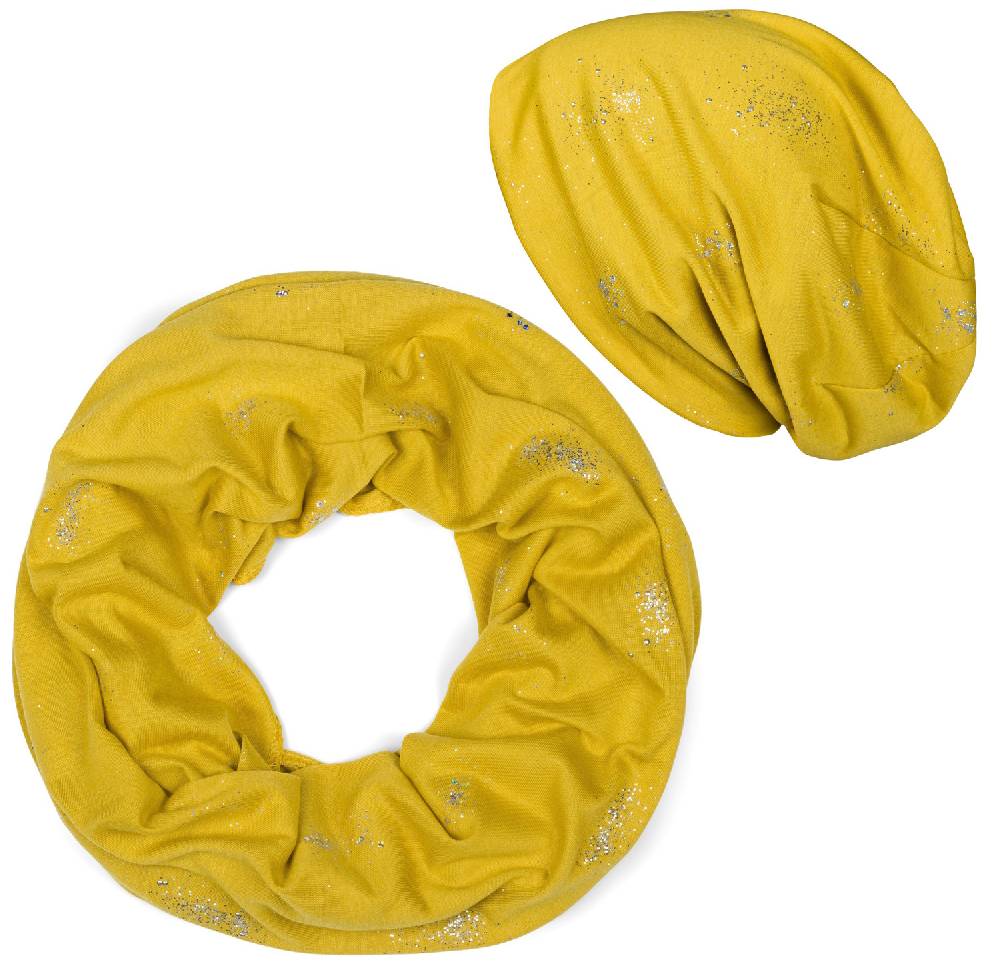Stylebreaker Loop und Beanie Set mit Glitzer und Pailletten