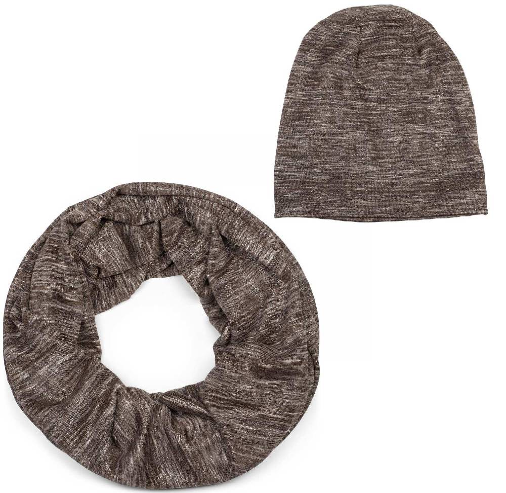 Stylebreaker Loop Und Beanie Set Mit Glitzerfaden Und Kleinen Pailletten