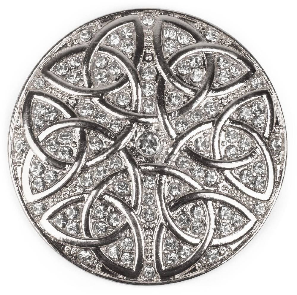 Stylebreaker Magnet Brosche mit Ornament und Strass