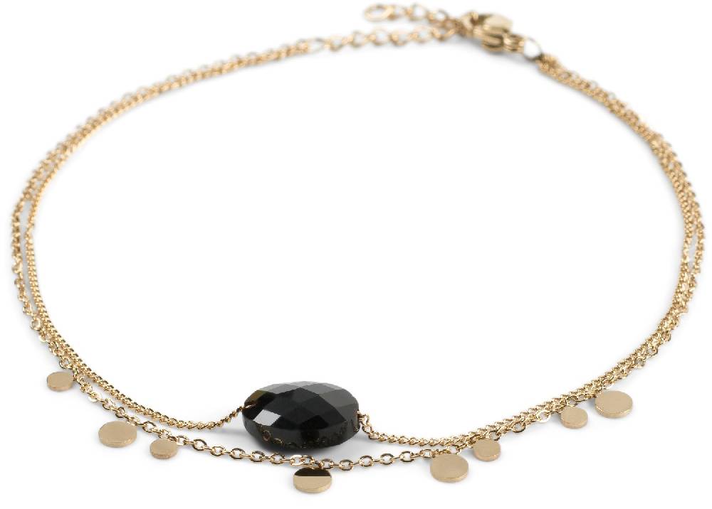 Stylebreaker Mehrlagiges Fußkettchen Mit Plättchen Und Stein