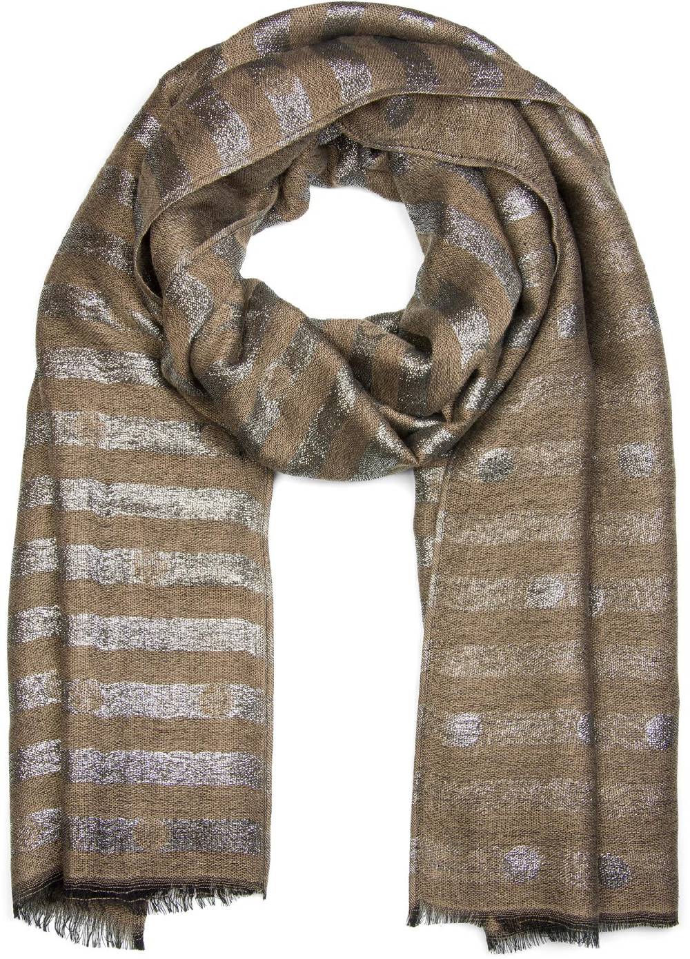 Stylebreaker Metallic Schal mit Streifen und Punkte Muster