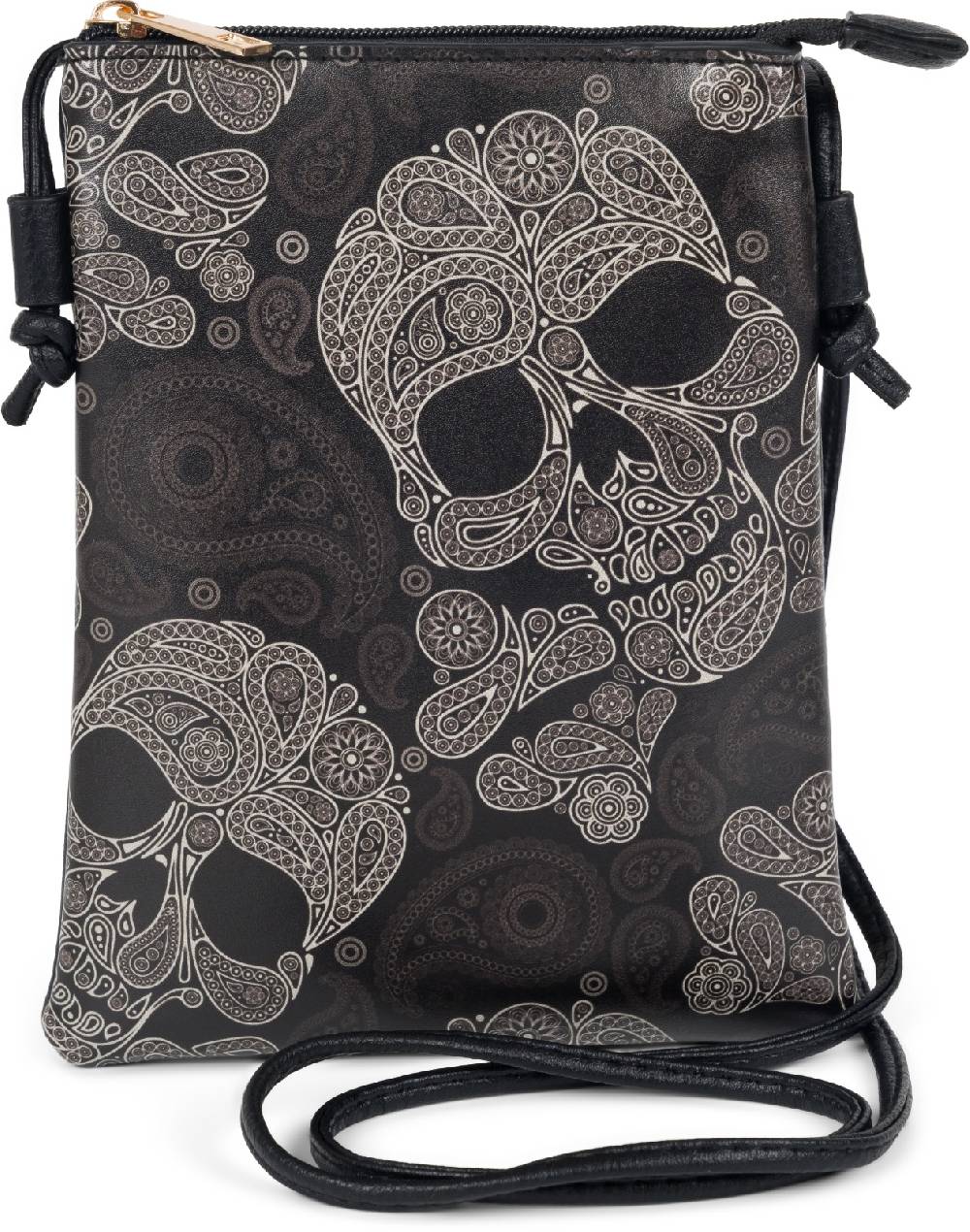 Stylebreaker Mini Umhängetasche Totenkopf Paisley Print