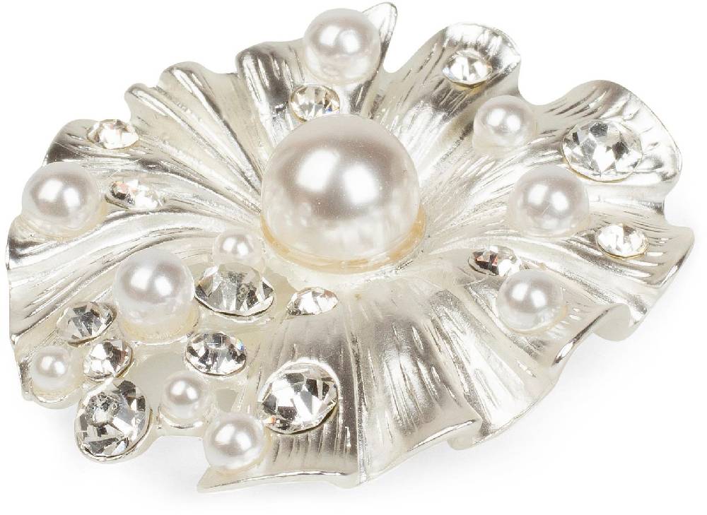Stylebreaker Muschel Magnet Brosche Mit Strass & Perle