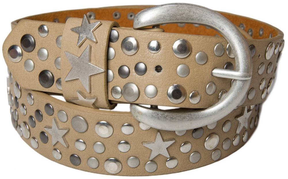 Stylebreaker Nietengürtel mit flachen Nieten und Sterne