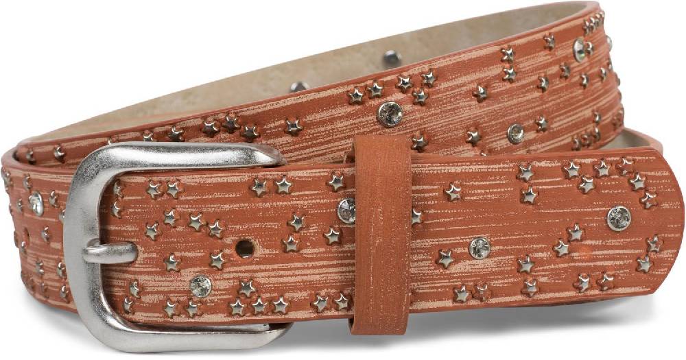 Stylebreaker Nietengürtel mit Sternchen Nieten und Strass
