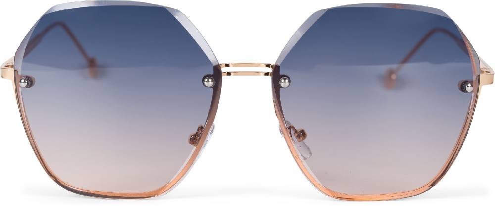 Stylebreaker Ovale Oversize Sonnenbrille Diamant Schliff Rahmenlos