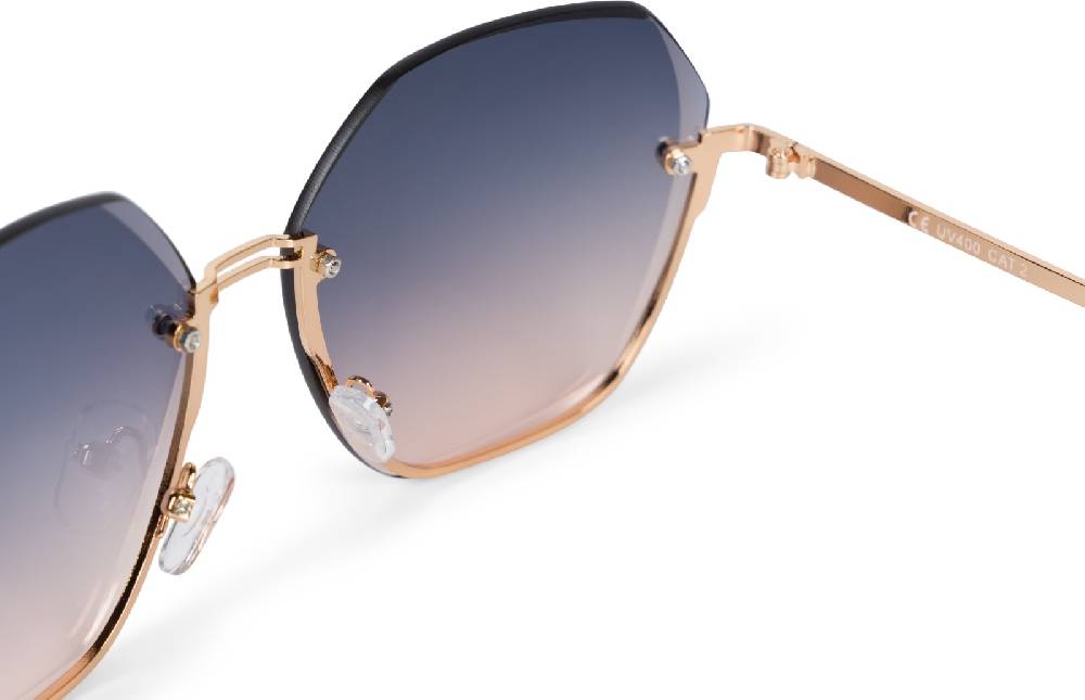 Stylebreaker Ovale Oversize Sonnenbrille Diamant Schliff Rahmenlos