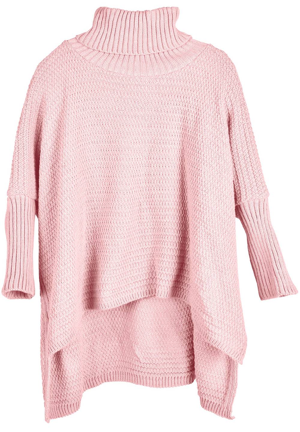 Stylebreaker Oversize Strickpullover mit Perlmuster und Rollkragen