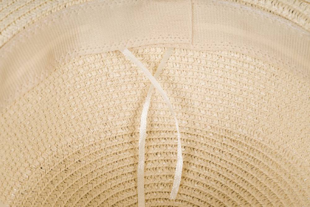 Stylebreaker Papier Strohhut Mit Schwarzem Zierband